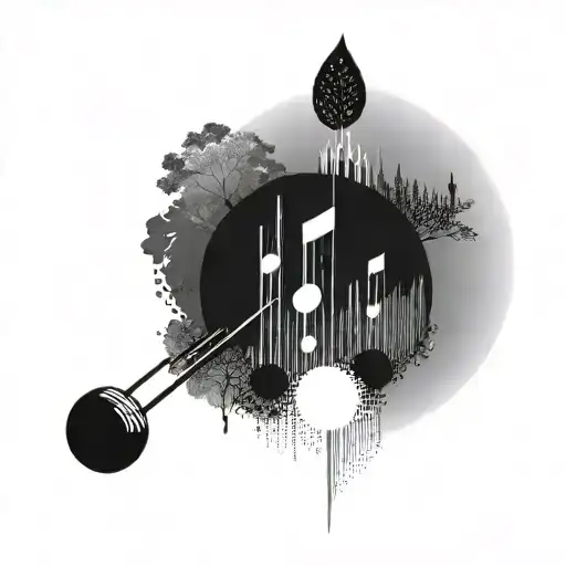 Music And Nature Combined Abstract Futuristic