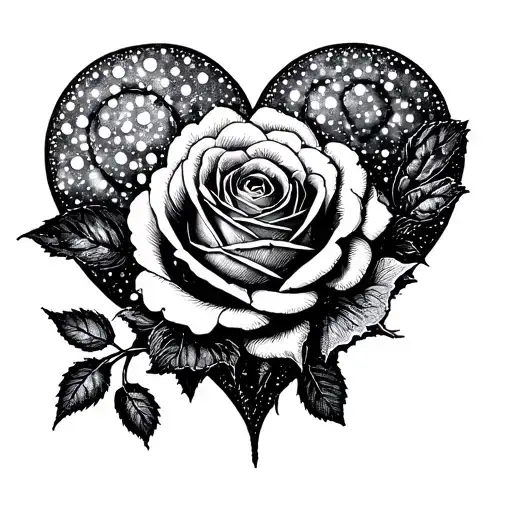 Black Roses Dark Gothic Heart Shaped Spots