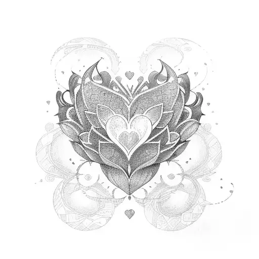 Unalome With Lotus Heart