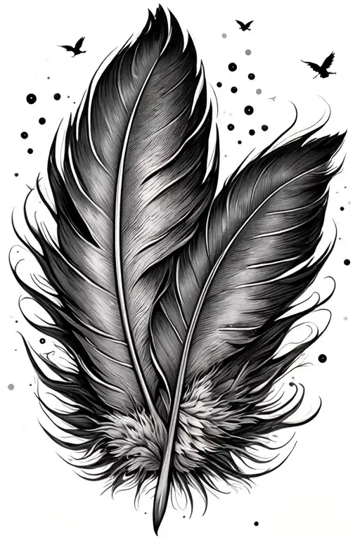 Feather With Fairies Flying