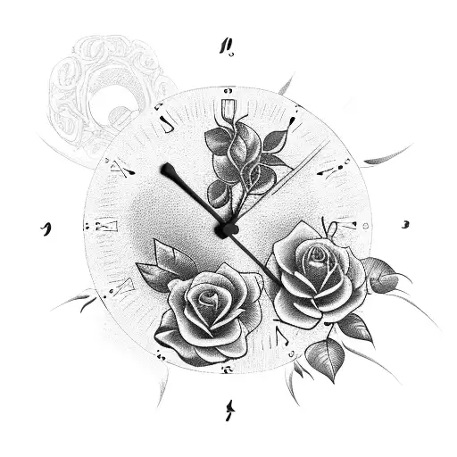 1978 Time Clock With Roses And Doves