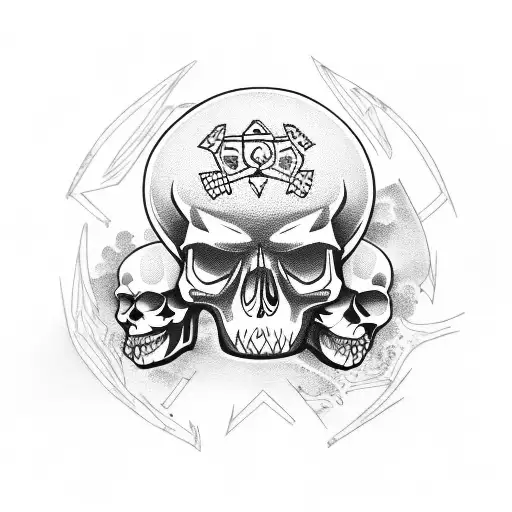 Soccer Skull Tattoo Design