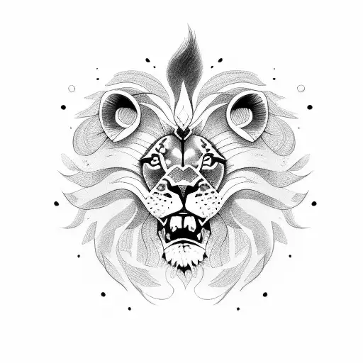 A Lion Playing Happily With A Rabbit