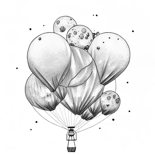 Two People In A Moon Balloon