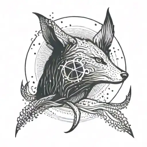 Design A Minimalist Tattoo Of A Heheeuhe Symbol With Dotwork Shading