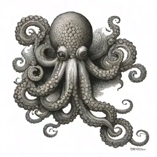 Design A Tattoo Inspired By Sicilian Architecture With Octopus Motifs In A Dotwork Style