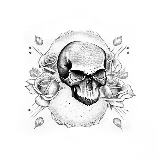 Skull Hand Holding Black Rose