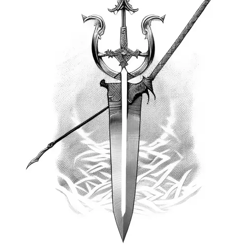 Sword With Barbed Wire