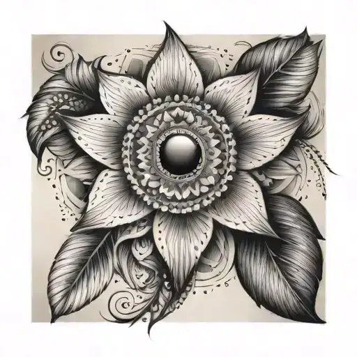 Create A Tattoo Of A Mandala With Hidden Peacock Feathers Integrated Into The Design