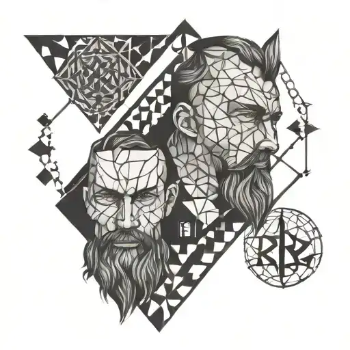 A Geometric Design Incorporating Father And Son Symbols