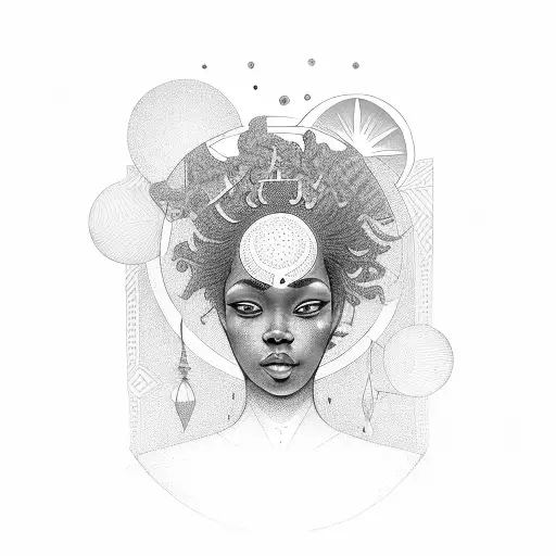 Black Woman With Sun Above Her Head