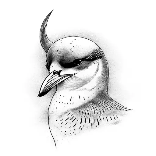 Viking Tattoo With Arctic Tern Bird