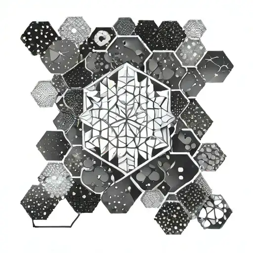 Hexagon Gemetric Pattern With Galaxy Filled