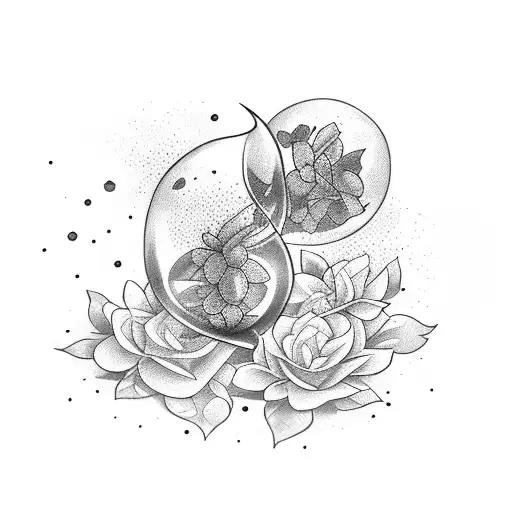 Hourglass With Small Flower