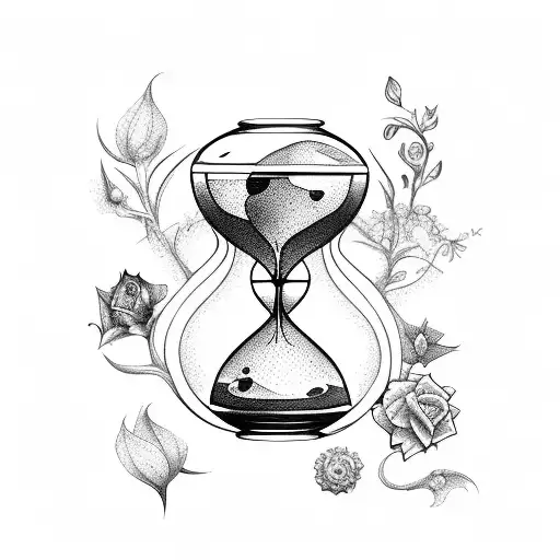 Hourglass With Small Flower