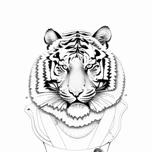 Tiger With Roses And Watches