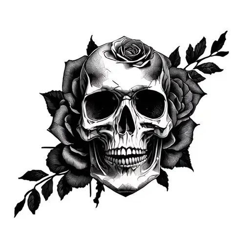 Metalcore Skull Geometry Roses