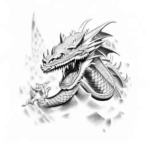 Dragon And Roman Gladiator