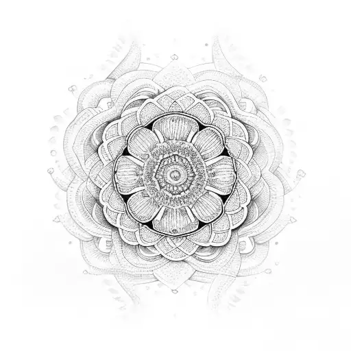 Mandala With Floral In Chest