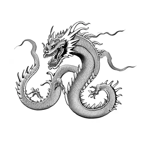 Japanse Dragon Letter R