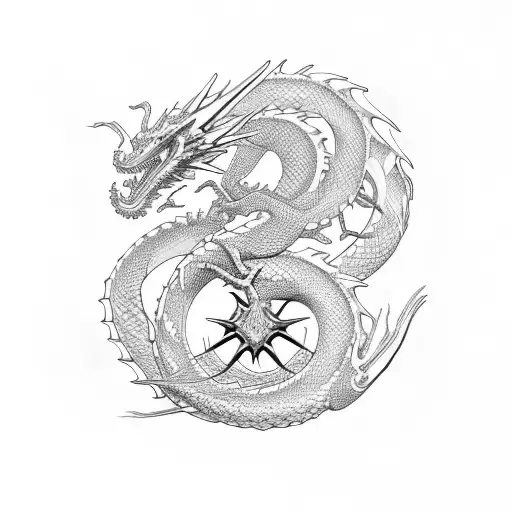 Dragon Serpent Letter R