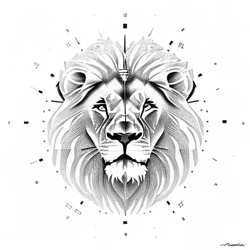 Lion Smoking Pipe On A Motorcycle With A Wall Clock 8N The Background