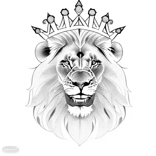 Lion Holding Crown In Mouth