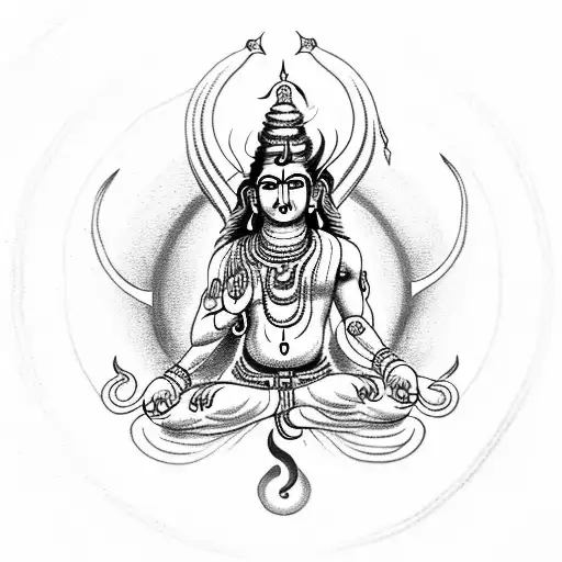 Shiva Trishul With Om Symbol And Cobra Around It
