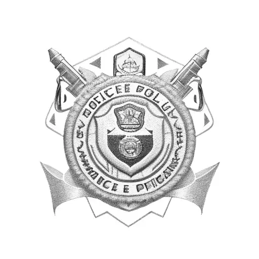 Police Badge An Vietnam Service Ribbon