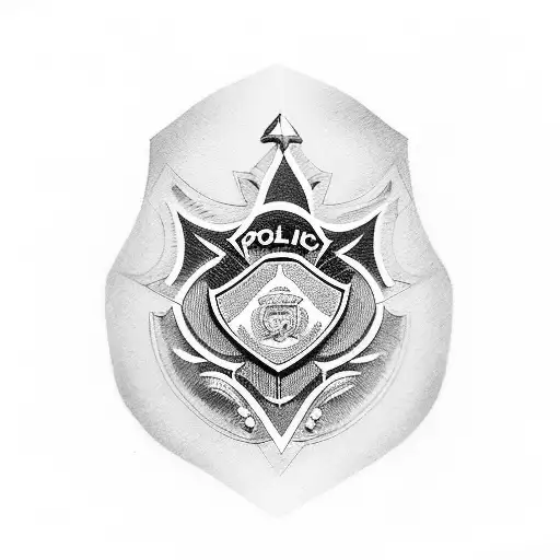 Police Badge And Vietnam Veteran