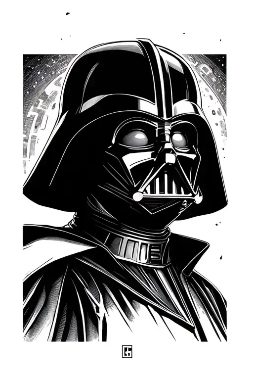 Lord Vader In Front Of Death Star Wars