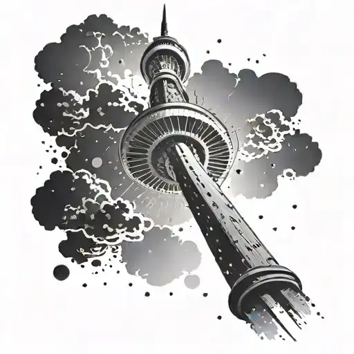 Design A Tattoo Of Morphing The Cn Tower With A Traditional Lithuanian Sword