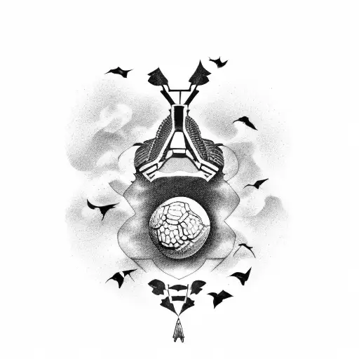 Raven Flying Straight Up Crushing A Football In Talons