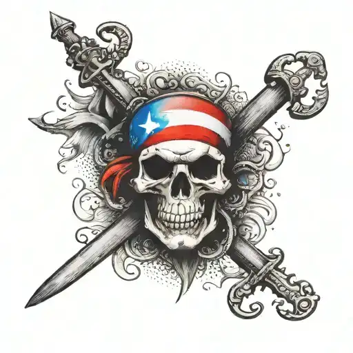 Combine A Puerto Rican Flag With A Pirate Flag