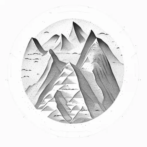 3D Trans Symbol With Mountain Landscape Inside The Circle