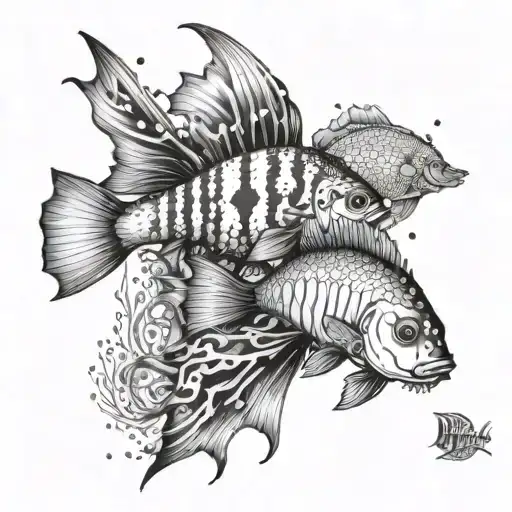 A Surrealistic Interpretation Of An Underwater World Filled With Exotic Saltwater Fish