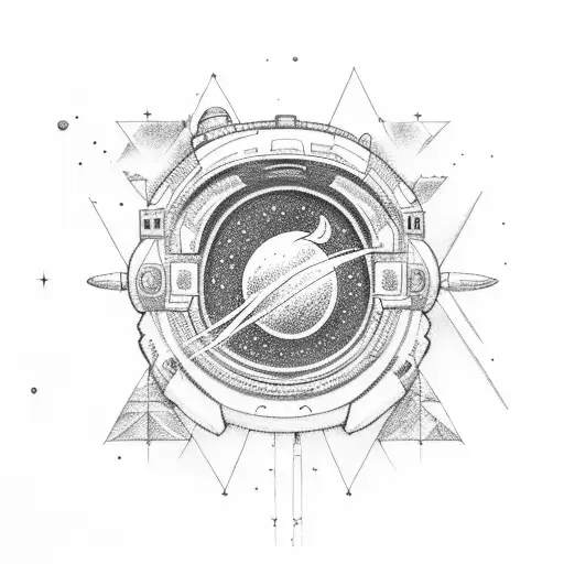 Astronaut Painting The Side Of Space Spaceship