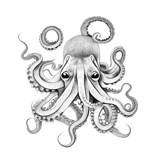 Octopus Eating Sushi With Chopsticks