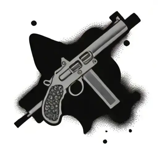 A Hangouts-inspired Tattoo Featuring A Gun And Hello Kitty