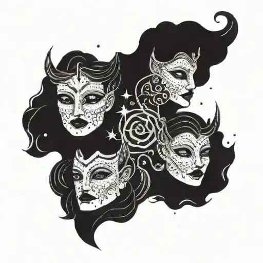 A Constellation Of Virgo Made Up Of Theatre Masks