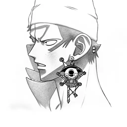 One Piece Roronoa Zoro Earrings Inside Of The Earings Is His Three Swords