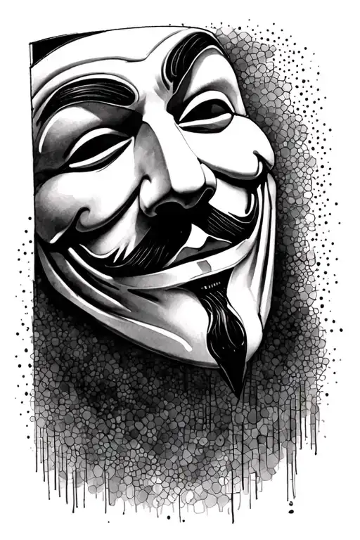 Guy Fawkes Face Watercoloring Sketch