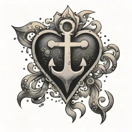 Heart Anchor Dragging Down A Man