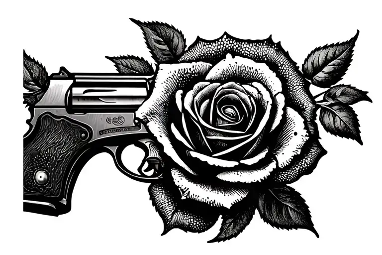 A Rose Being Shot Out Of A Pistol