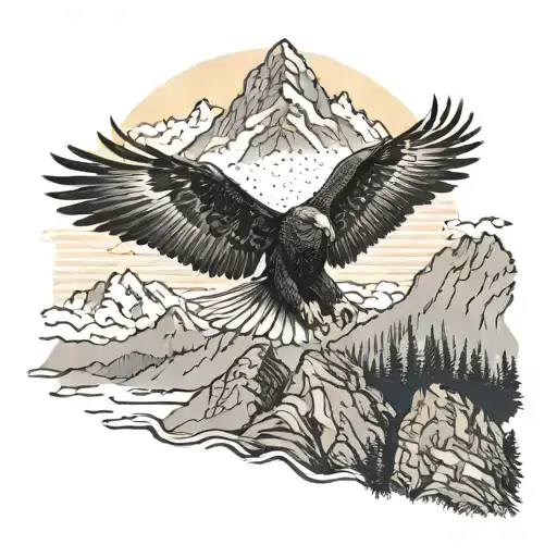 Golden Eagle Soaring Overhead From A Mountain With The Sun Directly Behind The Eagle