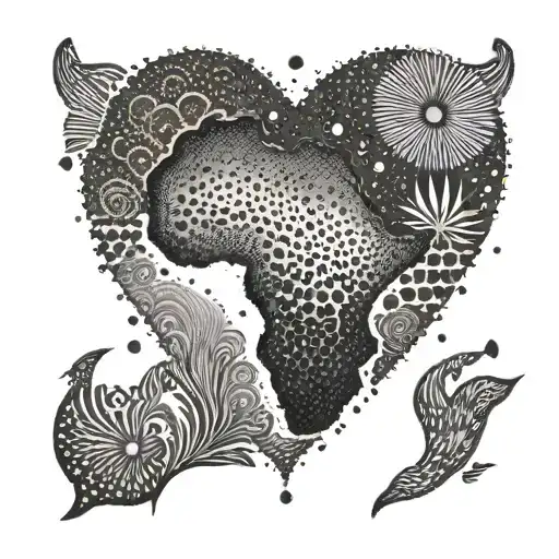 Africa Semicolon Heart
