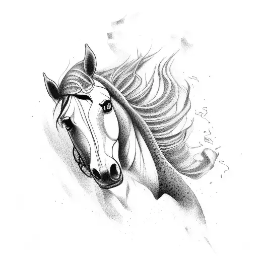 Line Horse Jumping Minimalist