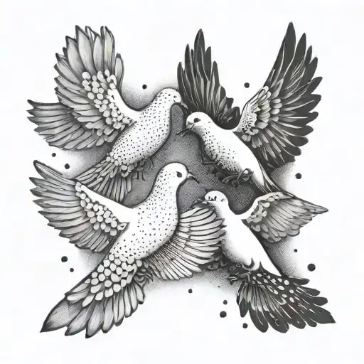 Double Dove With Butterfly Wings