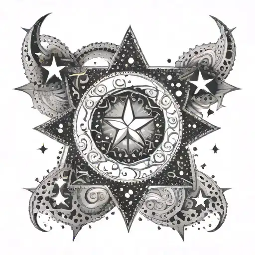 Turkish Crescent Moon And Star Design