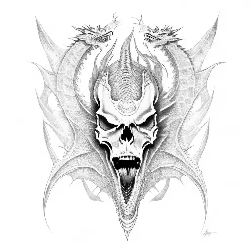 Dragon Fire Skull